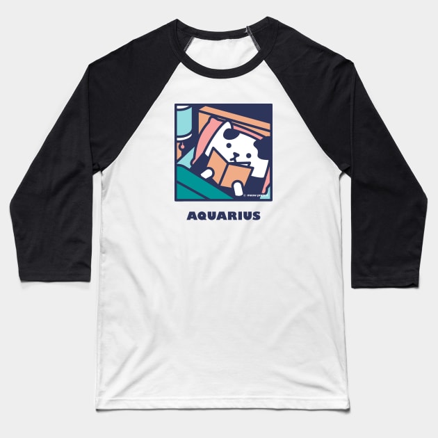 Quarantine Cat Zodiac Signs: Aquarius cat Baseball T-Shirt by meowproject